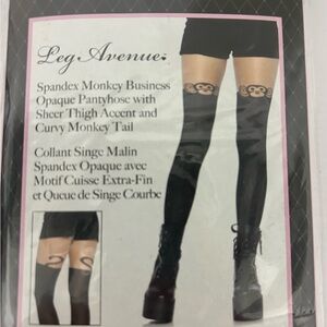 Leg Avenue Pink and White Monkey Pantyhose
